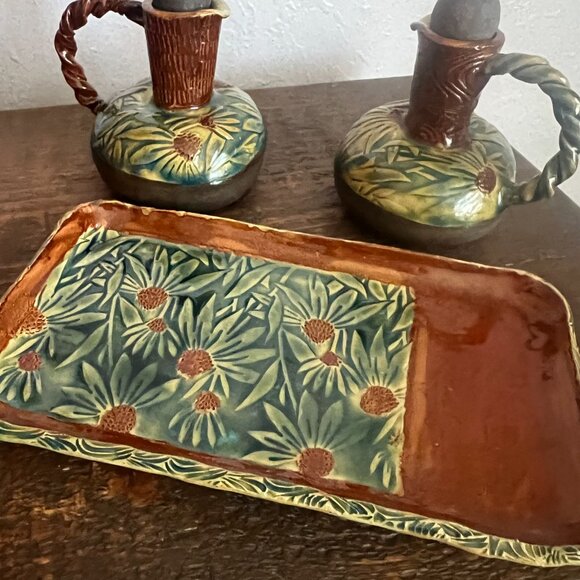Oil and Vinegar Set Handmade Pottery - Picture 4 of 7
